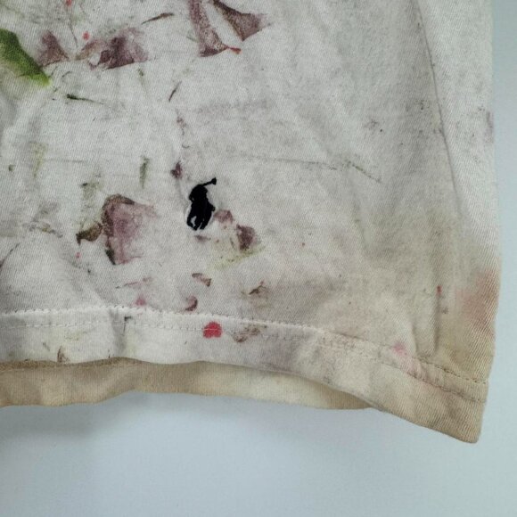 Polo Ralph Lauren T-Shirt L Distressed Paint Splatter Grunge DIY Sleeveless Tee - Picture 3 of 4